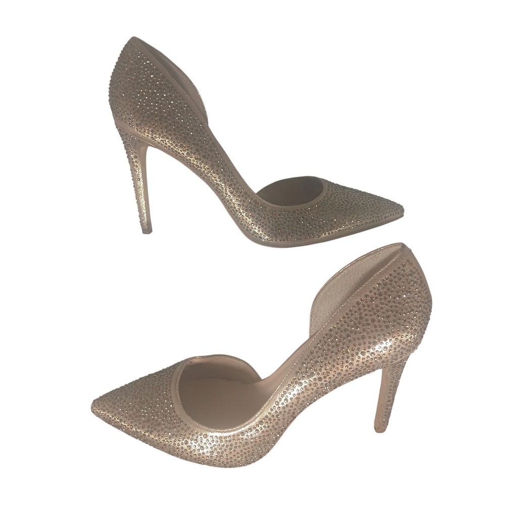 INC International Concepts Rose Gold Rhinestone DOrsay Stiletto Heels Shoes‎ 8.5